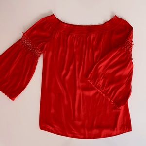 Chico’s off the shoulder red blouse size 1/medium